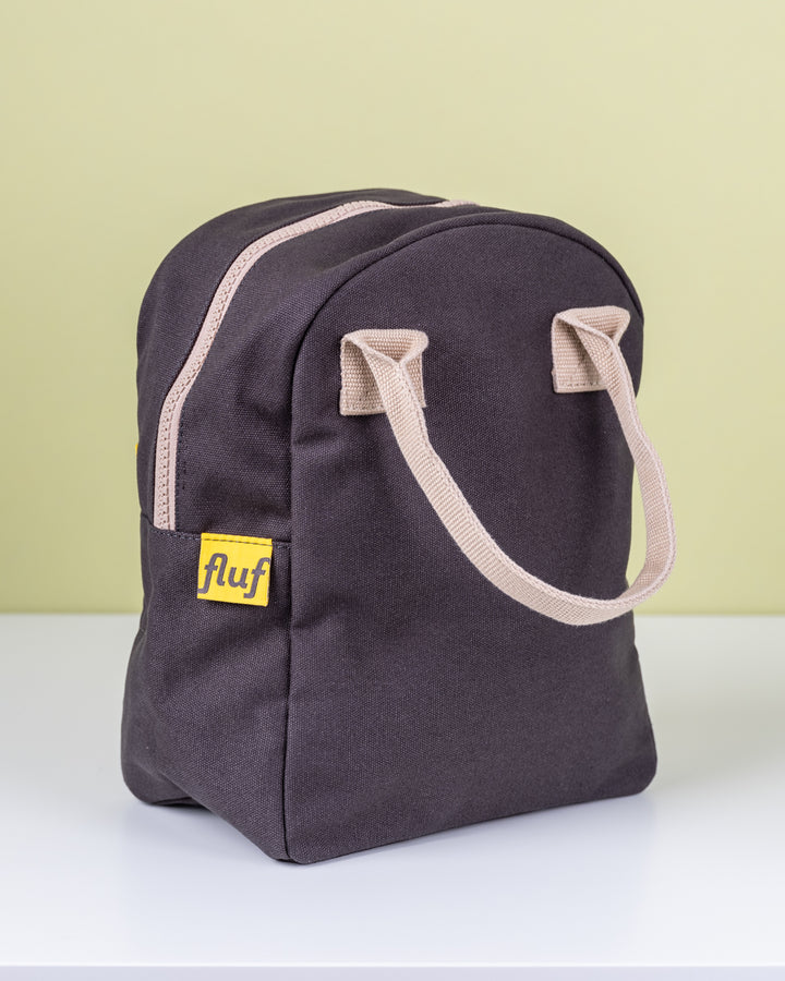 Zipper Lunch Bag - Black Solid