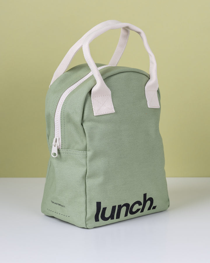 Zipper Lunch Bag - ‘Lunch’ Moss