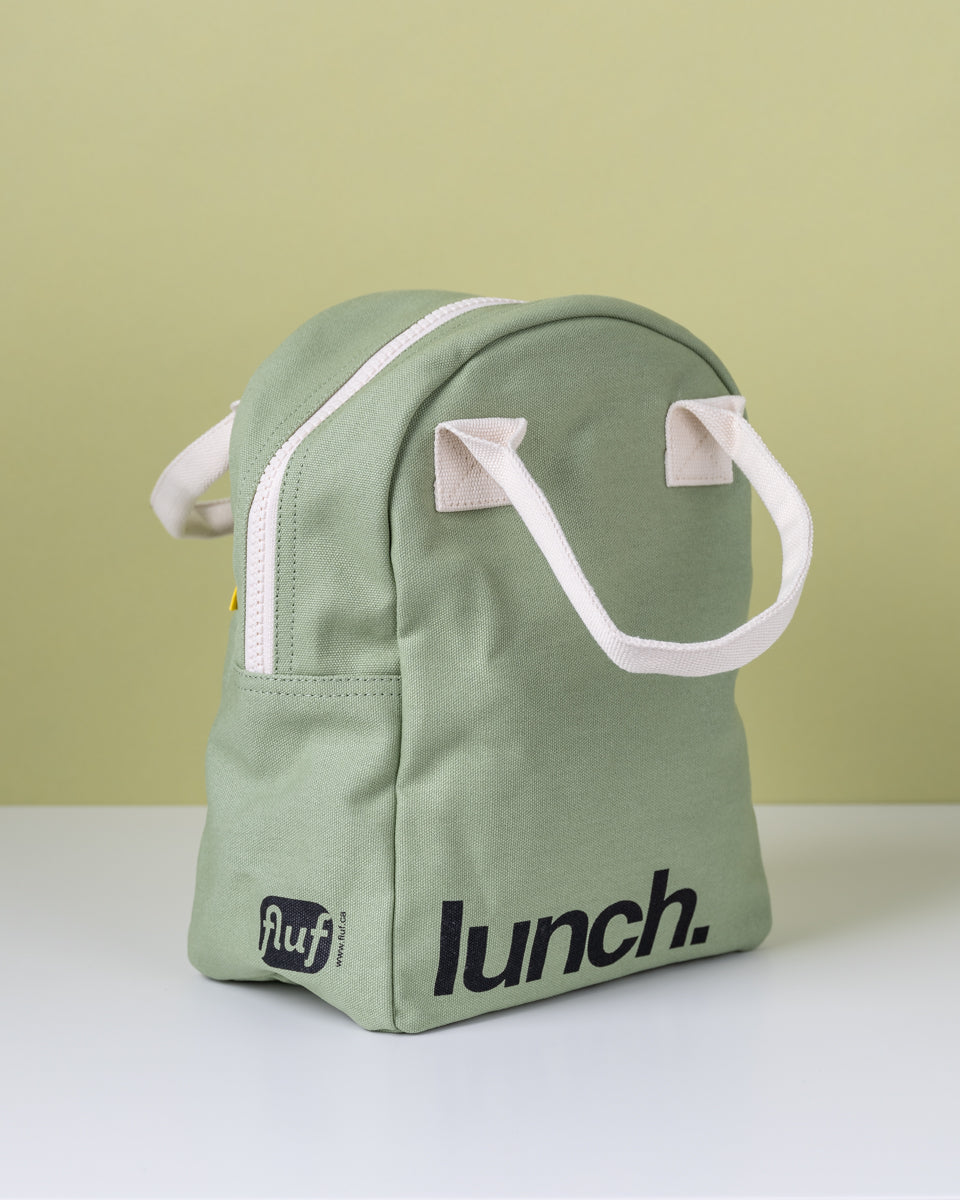 Zipper Lunch Bag - ‘Lunch’ Moss