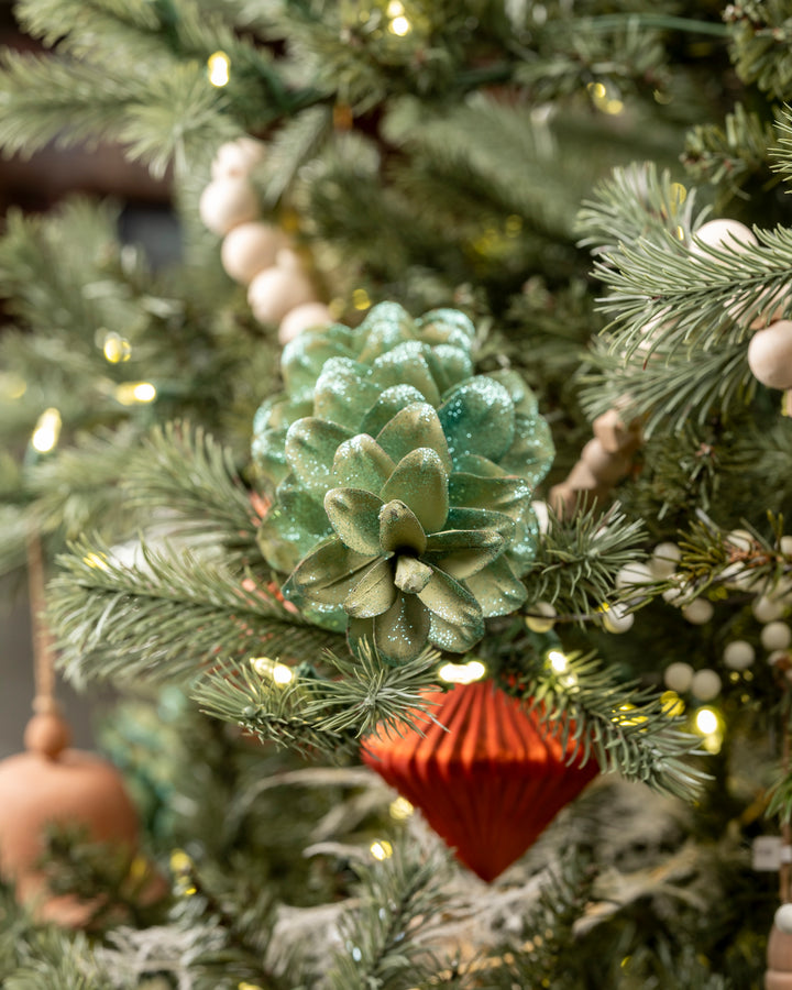 Sage Glitter Pinecone